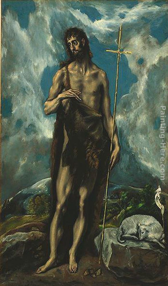 St. John the Baptist painting - El Greco St. John the Baptist art painting